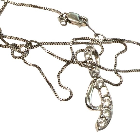 Sterling Silver Infinity Cubic Zirconia Pendant Necklace 925 Sun Jewelry Box Cha - Picture 4 of 15